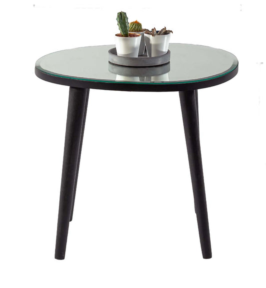 LEVOO Cara asymmetrical mirror table black