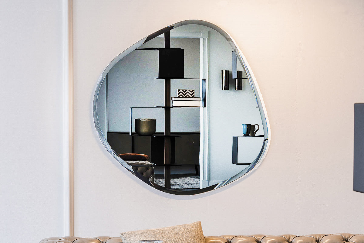 LEVOO Letizia asymmetrical tinted wall mirror black