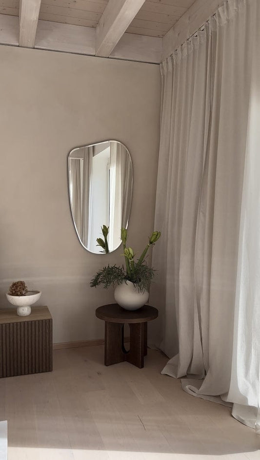 LEVOO Ricca asymmetrical tinted wall mirror black