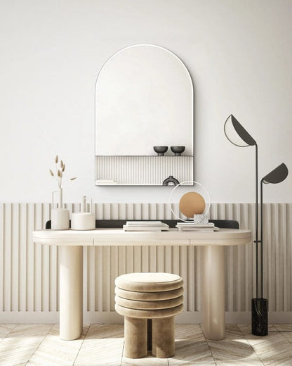 LEVOO Carina Asymmetrical wall mirror black half round