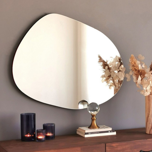 LEVOO Lucia asymmetrical wall mirror black