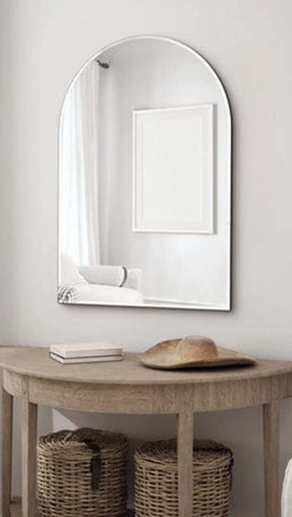 LEVOO Carina Asymmetrical wall mirror black half round